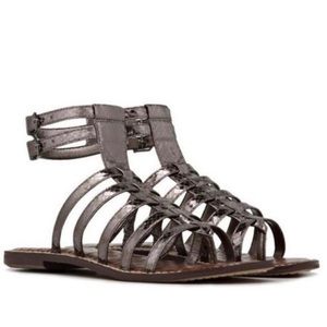 Sam Edelman Metallic Silver Gladiator Sandals